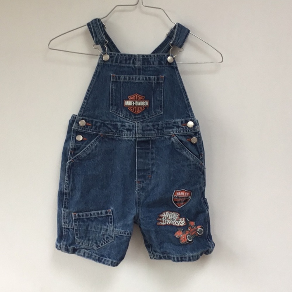 Harley Davidson 4T denim overalls shorts